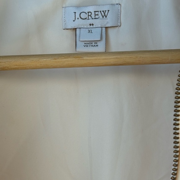 J Crew Quilted Sleeveless Puffer Vest Preppy Academia Winter Neutral Cream XL - Picture 8 of 8